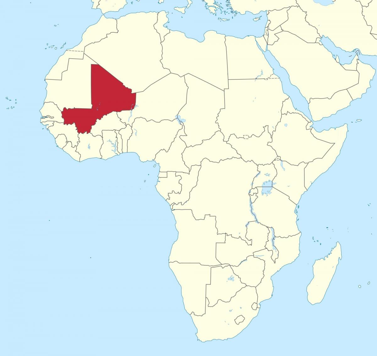 말리에 위치하는 세계 지도